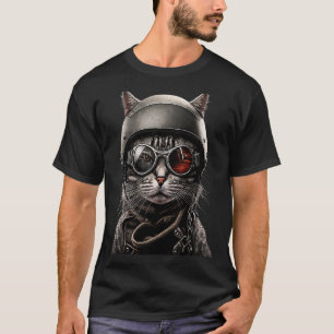 T-shirt Chat avec casque motard Chats 1