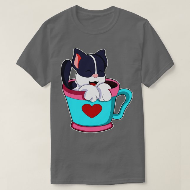T-shirt Chat avec Coeur Cup (Design devant)
