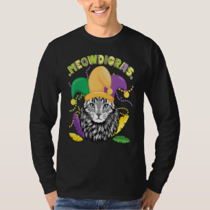 T-shirt Chat Avec Costume Mardi Gras Joyeux Jour Pour Moi