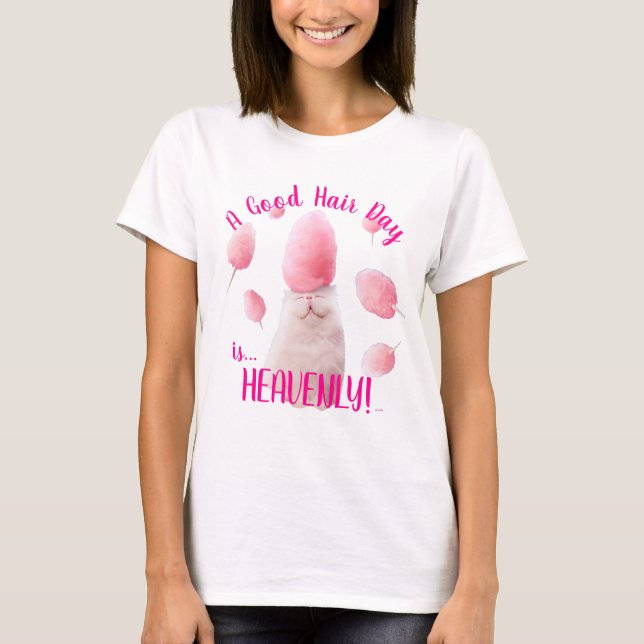 T-shirt Chat Avec Coton Candy Cheveux (Devant)