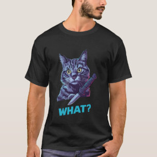 T-shirt Chat Avec Couteau Hilarié Animal Chat 1