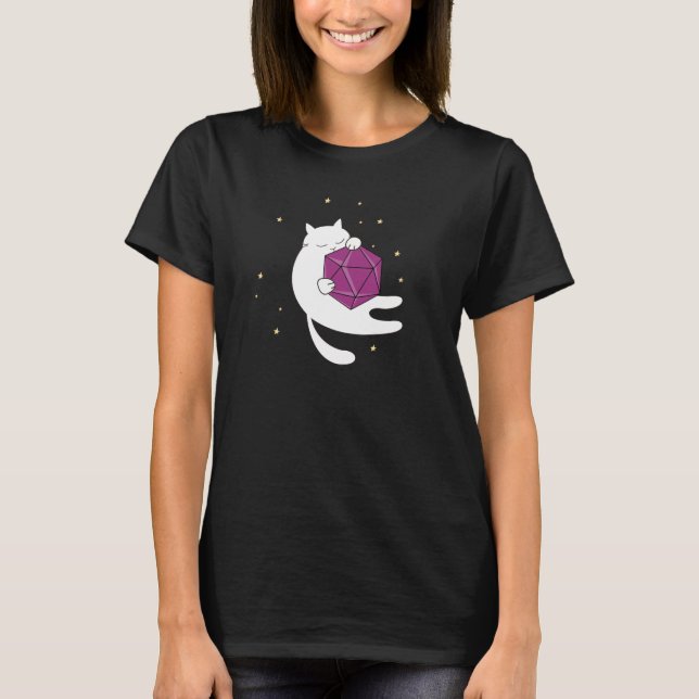 T-shirt Chat avec D20 (Devant)