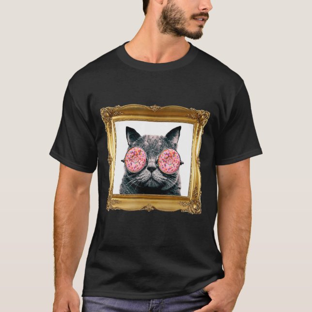 T-shirt Chat avec des lunettes de soleil Donut   Kitten No (Devant)