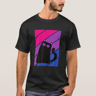 T-shirt Chat avec drapeau bisexuel de fierté LGBQ Fier all