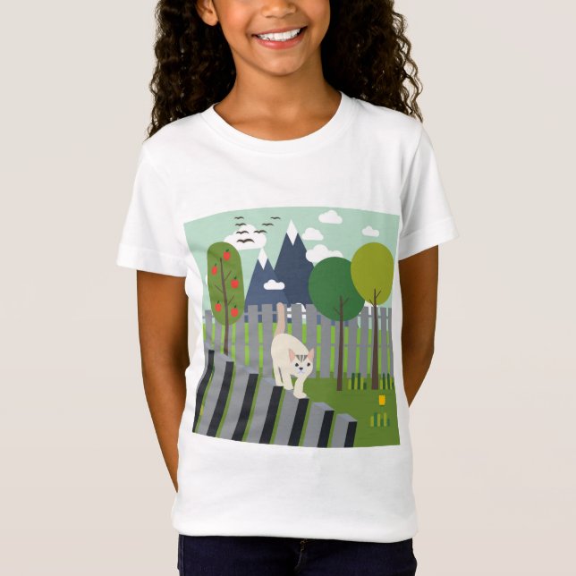 T-Shirt Chat avec équilibre (Devant)