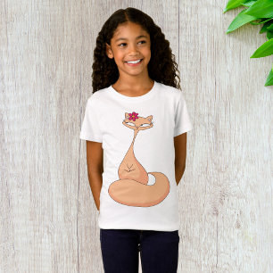 T-Shirt Chat avec Fleur Cute Kawaii Kitty