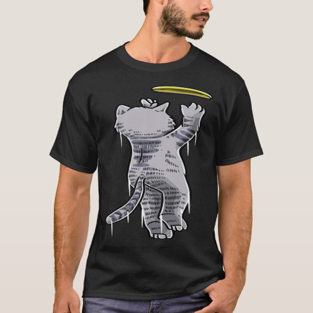 T-shirt Chat Avec Frisbee Disque Frisbee Lecteur Lecteur D (Devant)