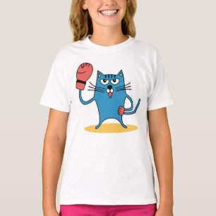 T-shirt Chat avec gants de boxe