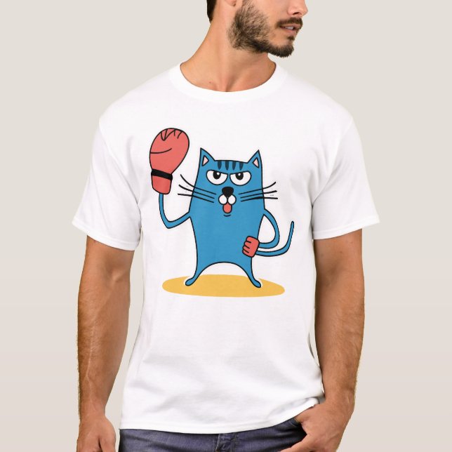 T-shirt Chat avec gants de boxe (Devant)