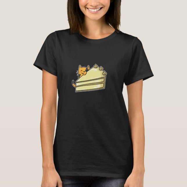 T-shirt Chat avec gâteau d'anniversaire (Devant)
