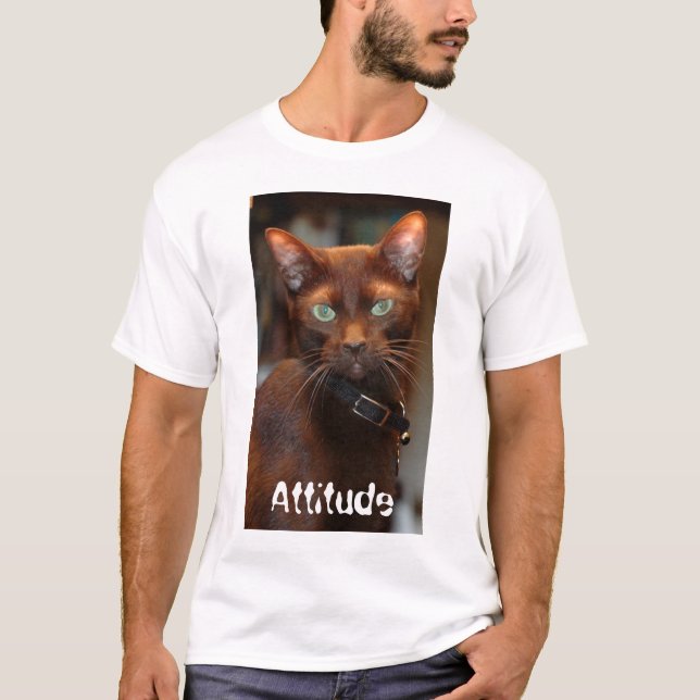 T-shirt Chat avec l'attitude T (Devant)