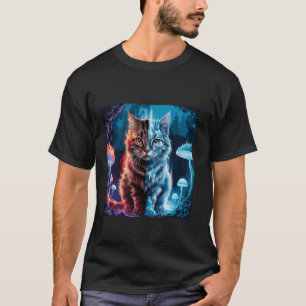 T-shirt Chat avec le pouvoir élémentaire de feu et de glac