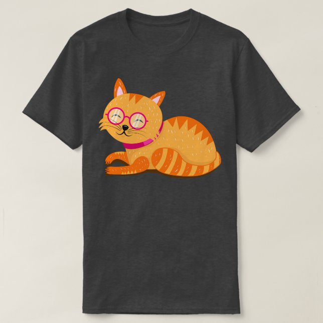 T-shirt Chat avec lunettes (Design devant)