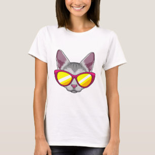 T-shirt Chat avec lunettes de soleil