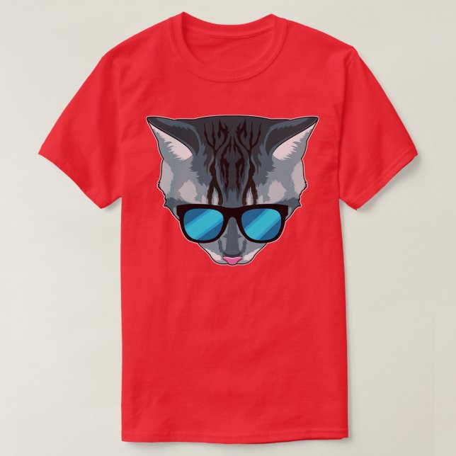 T-shirt Chat avec lunettes de soleil (Design devant)