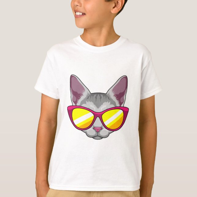 T-shirt Chat avec lunettes de soleil (Devant)