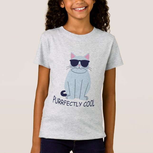 T-Shirt Chat avec lunettes de soleil (Devant)