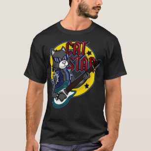 T-shirt Chat avec lunettes de soleil comme musicien avec g