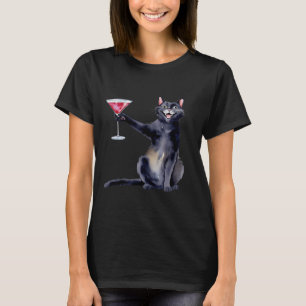 T-shirt Chat Avec Martini Gl Tail