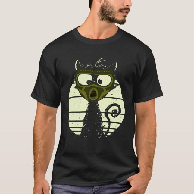 T-shirt Chat Avec Masque De Paintball Chat De Paintball Jo (Devant)
