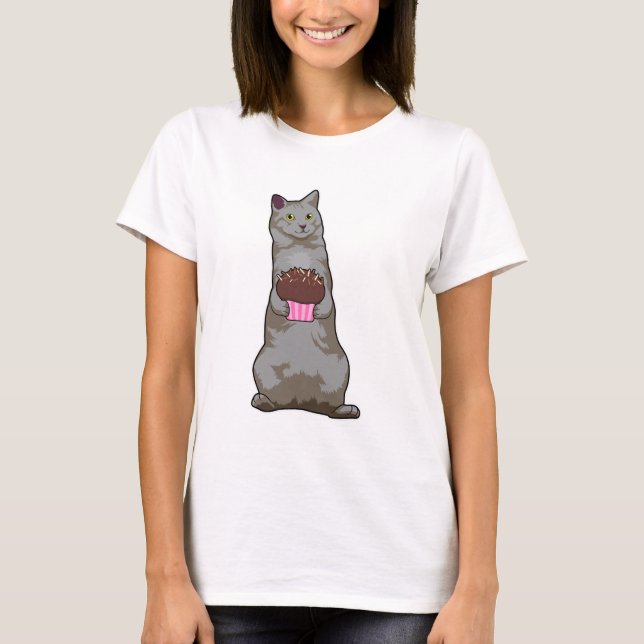 T-shirt Chat avec muffin (Devant)