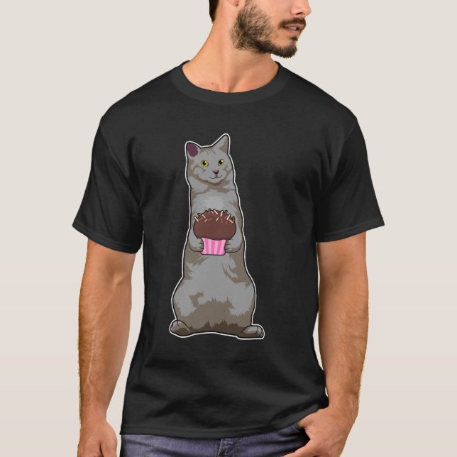 T-shirt Chat avec muffin (Devant)