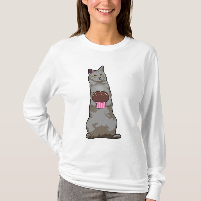 T-shirt Chat avec muffin (Devant)