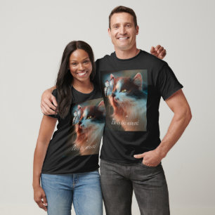 T-shirt Chat avec papillon sur son nez - Soyez dans le mom