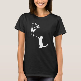 T-shirt Chat Avec Papillons Chat Propriétaire Chat Cute Ch