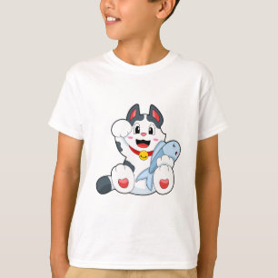 T-shirt Chat avec poisson
