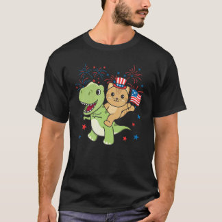 T-shirt Chat avec Rex pour les feux d'artifice du quatre j