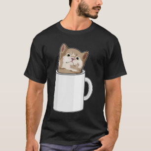 T-shirt Chat avec tasse de café