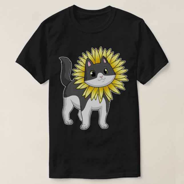 T-shirt Chat avec Tournesol (Design devant)