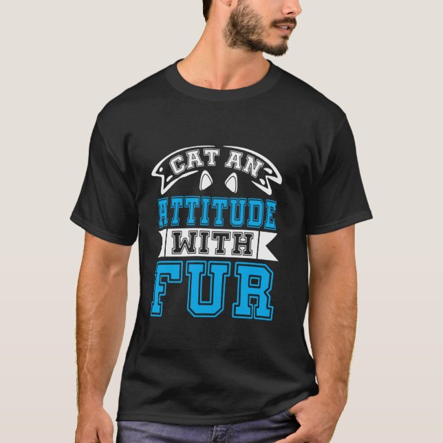 T-shirt Chat avec une attitude de maman chat à fourrure (Devant)