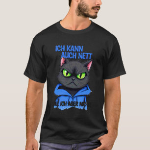 T-shirt Chat avec une expression grincheuse - ich kann auc
