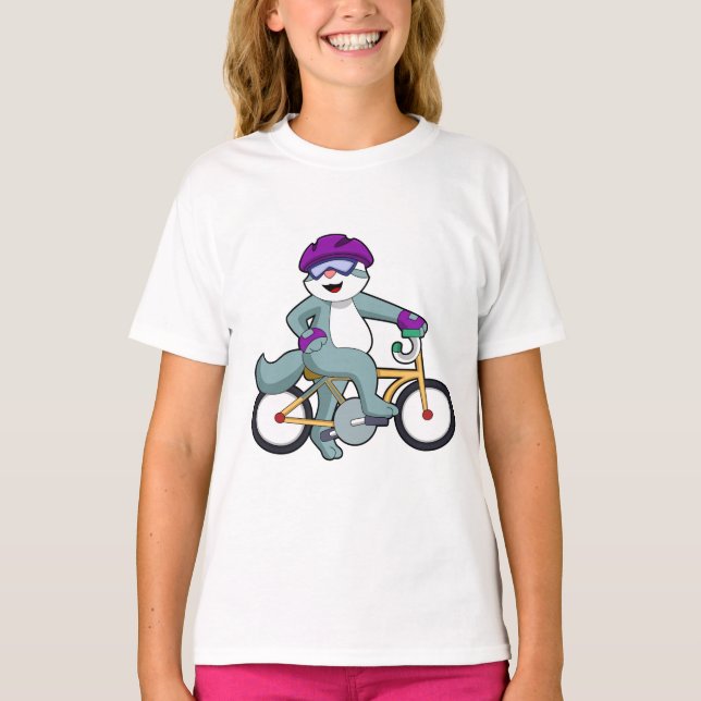 T-shirt Chat avec vélo (Devant)