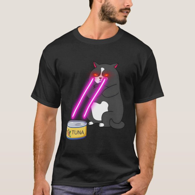 T-shirt Chat avec yeux laser (Devant)