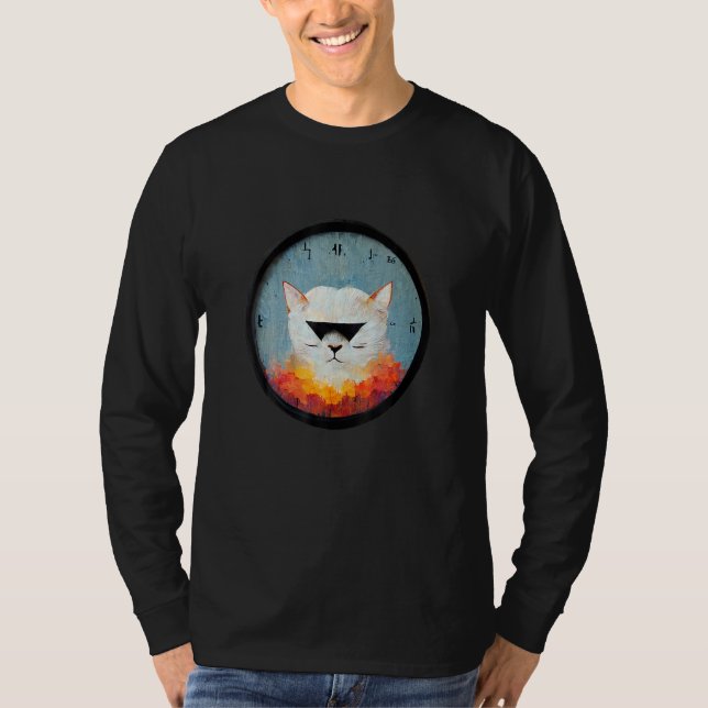 T-shirt Chat Aveugle D'Asie Design Graphique Cool (Devant)