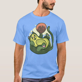 T-shirt chat Avocado jouant
