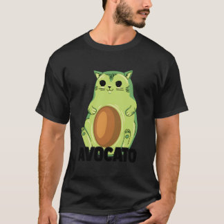 T-shirt Chat Avocat Nourriture de Chat Pun Fruit Végétalie