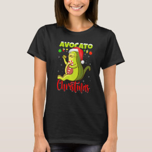 T-shirt Chat Avocato Lumières Noël Santa Chat Avocat Noël