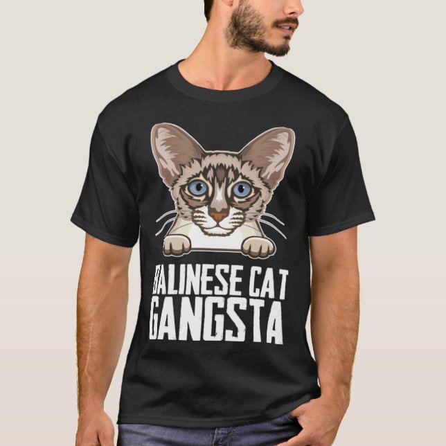 T-shirt chat balinais gangsta (Devant)