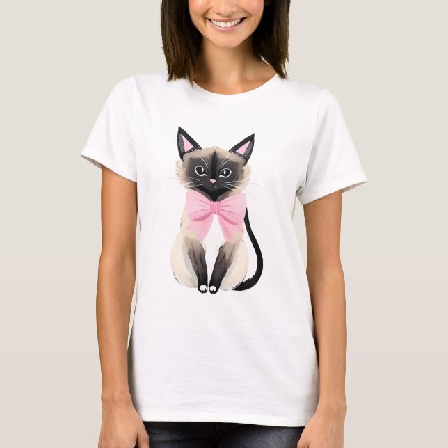 T-shirt Chat balinais mignon (Devant)