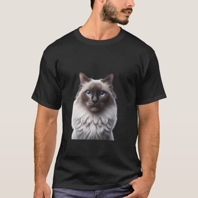 T-shirt chat balinais mignon - Portrait félin de l (Devant)
