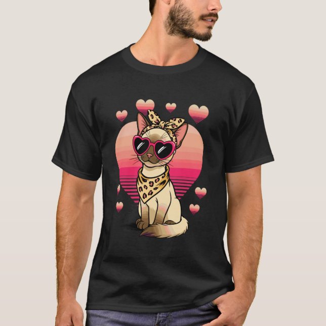 T-shirt Chat balinais Saint-Valentin (Devant)