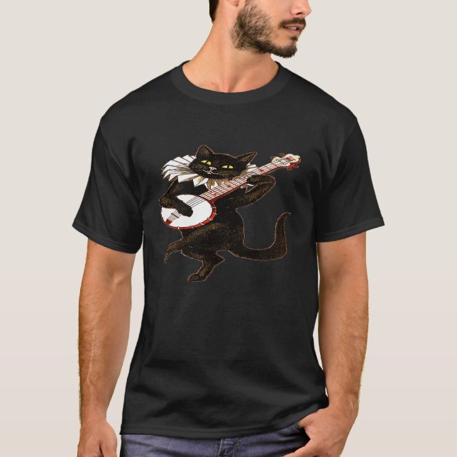 T-shirt Chat Banjo Musique Chatons (Devant)