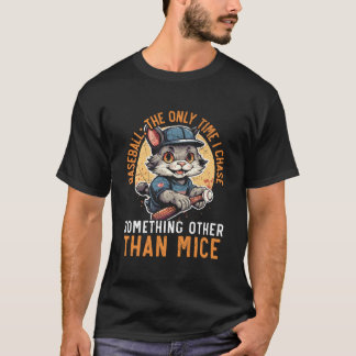 T-shirt Chat Baseball Joueur de baseball Sport Chaton Miao