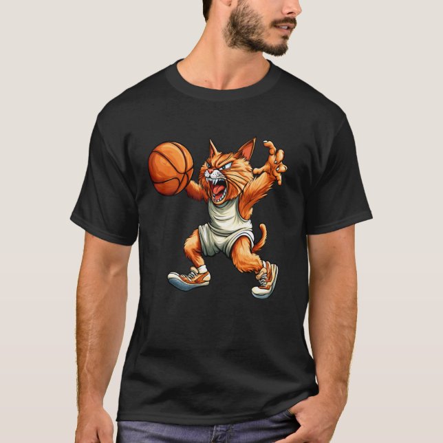 T-shirt Chat basketteur chat (Devant)