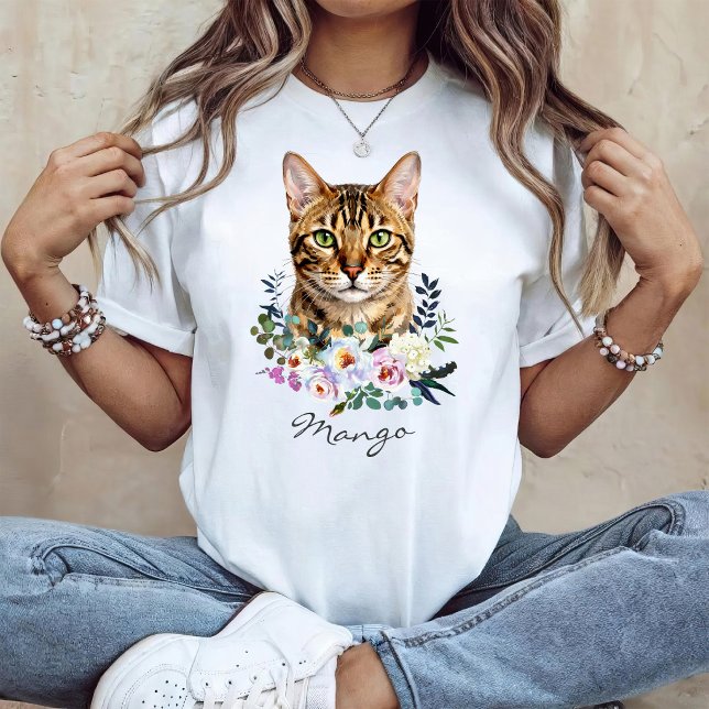 T-shirt Chat Bengal aquarelle (Créateur téléchargé)