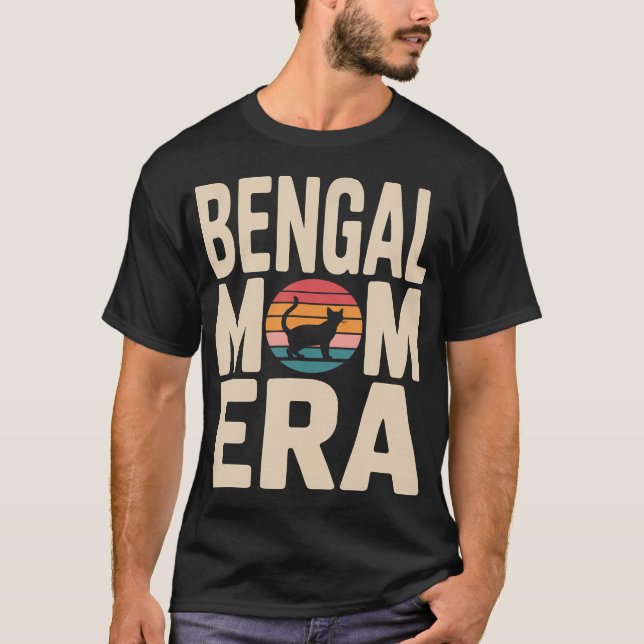 T-shirt Chat Bengal Maman Ère Rétro Bengal (Devant)